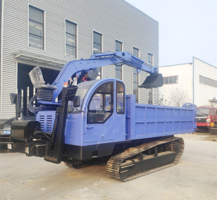 شاحنة قلابة محملة بحفارة سعة 15 طنًا