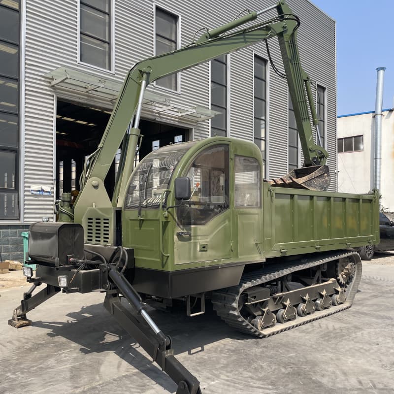 Excavadora sobre camión de 10 toneladas