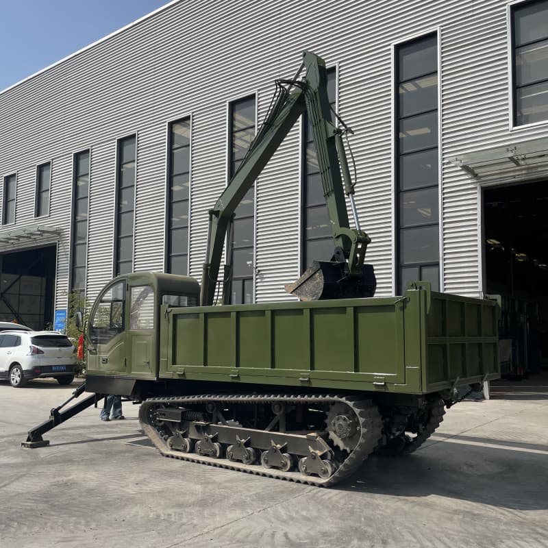 Excavadora sobre camión de 10 toneladas