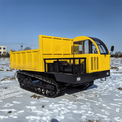 Camion benne à chenilles de 10 tonnes testé sur la neige