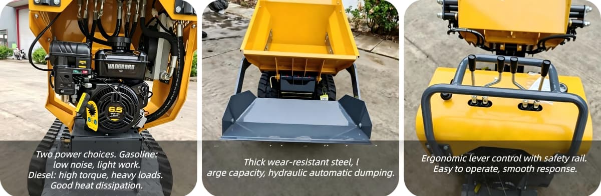 Transportador de Orugas Autocargable Hidráulico