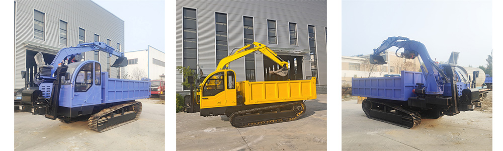 Excavadora sobre camión de 15 toneladas